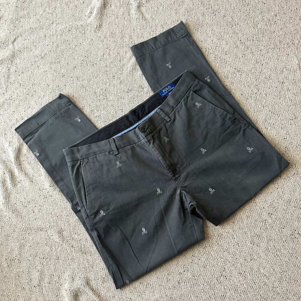 Polo Ralph Lauren 36x30 Skull Chinos Gray Men